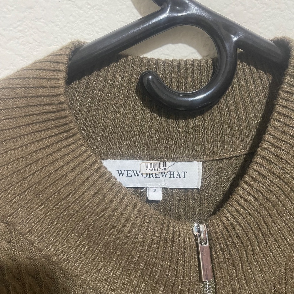 WeWoreWhat Relaxed Sweater Knit Green Jumpsuit Size S - Picture 16 of 16